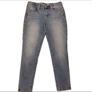 Seven7 Embellished Girlfriend Blue Jeans Size 10